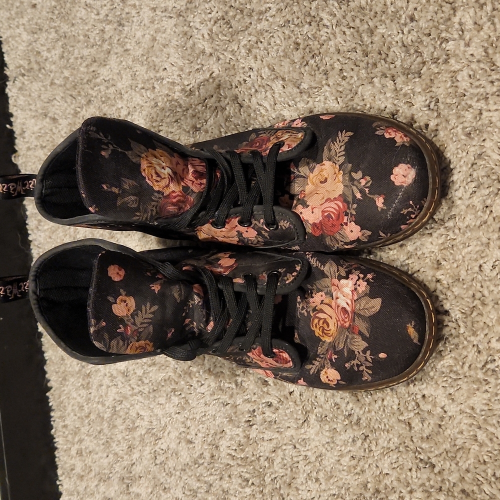 Dr. Martens rose canvas boots